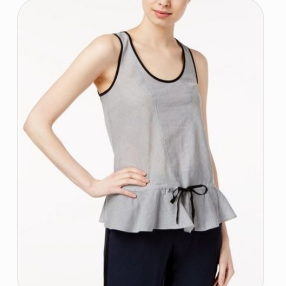 A/X Armani Exchange Tops - Armani Exchange gray striped peplum tank top